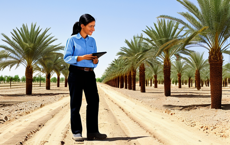 환경영향평가 관련 정부 프로젝트 - Sustainable Agriculture in the Desert**

"A female agricultural engineer, fully clothed in modest, p...