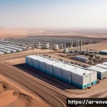 환경영향평가와 토양오염 조사 - A detailed aerial view of an industrial site in the Middle East during daylight, showing advanced en...