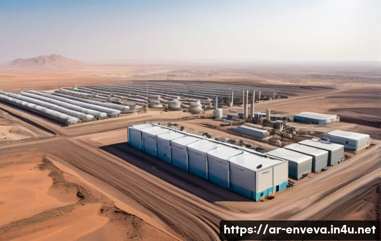 환경영향평가와 토양오염 조사 - A detailed aerial view of an industrial site in the Middle East during daylight, showing advanced en...