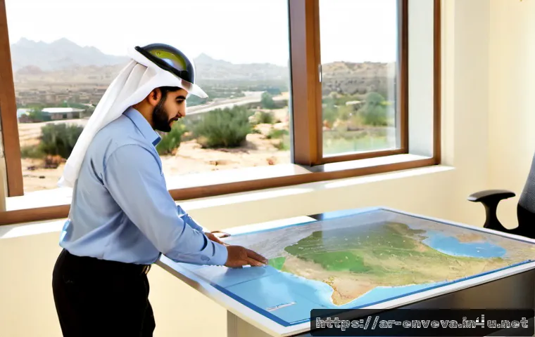 Home 17 환경영향평가사의 실무 적응기 - Photorealistic environmental impact assessment professional in modest smart-casual office attire rev...